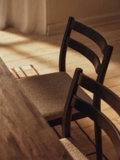 Boda Dining Chair - Upholstered Seat - Soft Bouclé