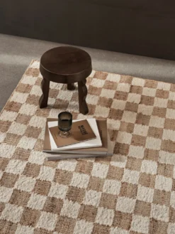 Check Wool Jute Rug