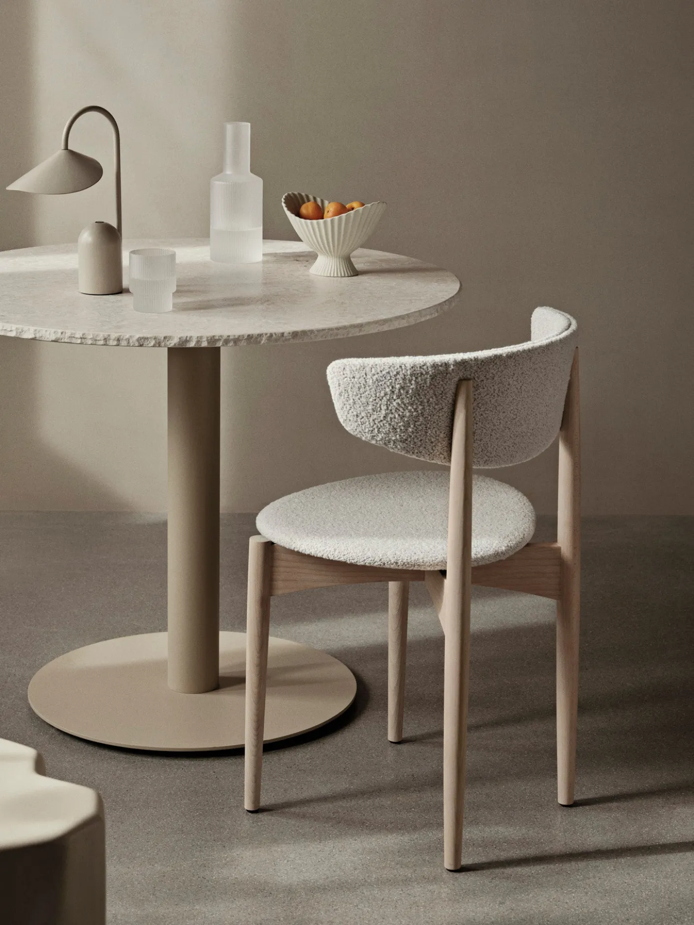 Herman Dining Chair - Upholstered - Soft Bouclé