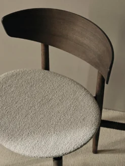 Herman Dining Chair - Upholstered Seat - Soft Bouclé