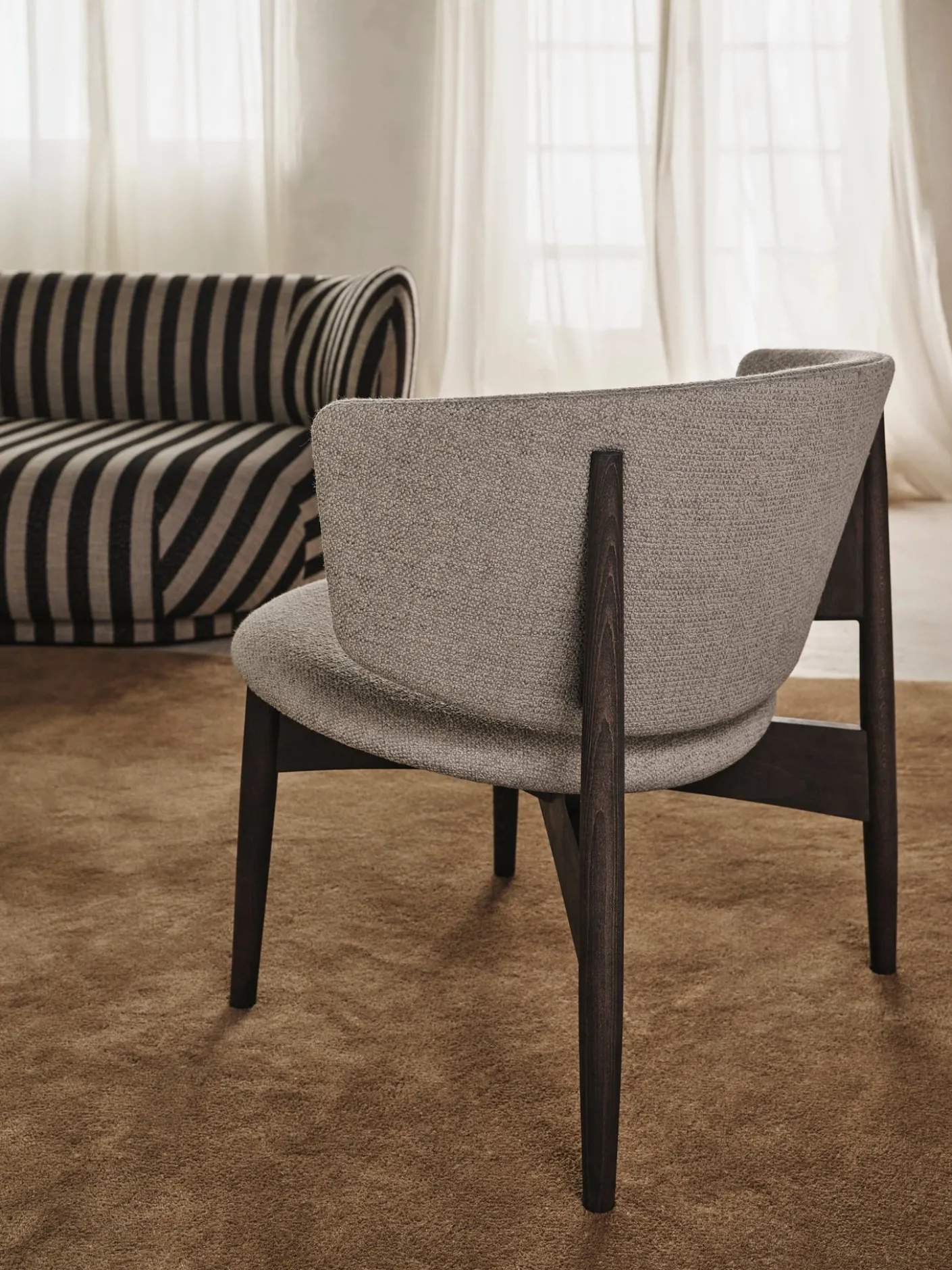 Herman Lounge Chair - Wood - Bouclé