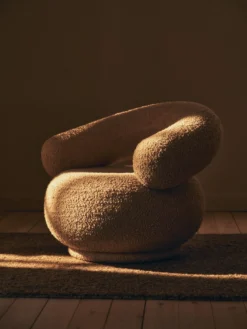 Orbo Lounge Chair - Raw Bouclé
