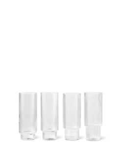 Ripple Long Drink Glasses - Set of 4
