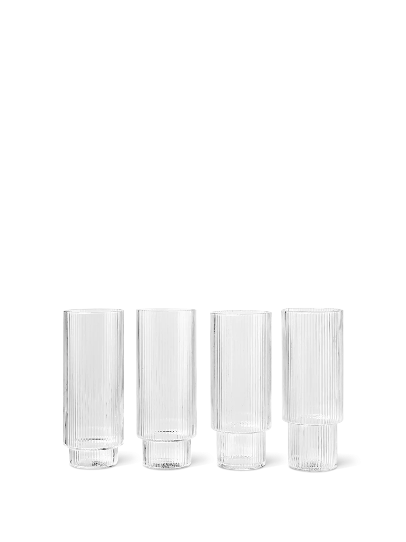 Ripple Long Drink Glasses - Set of 4
