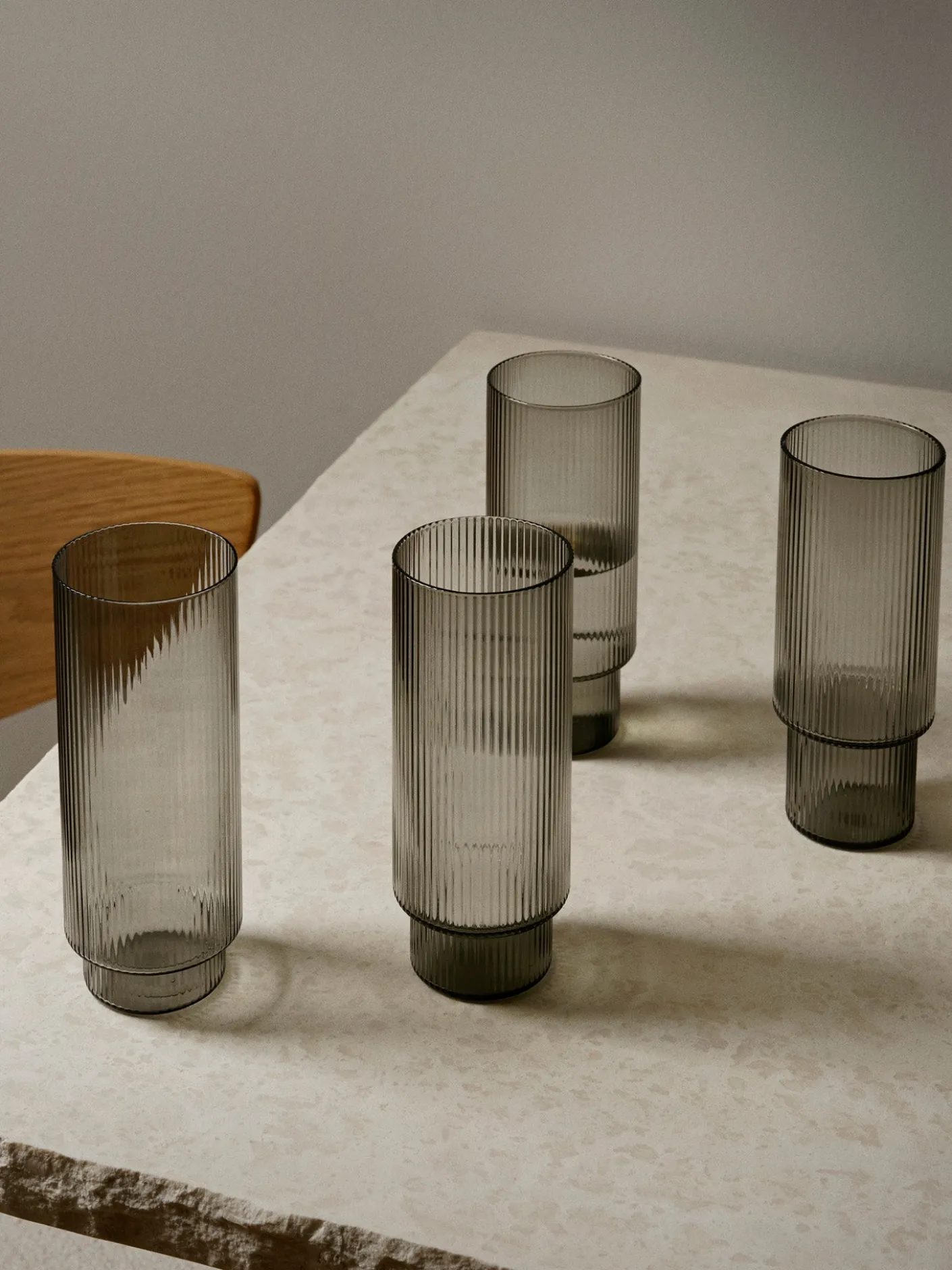 Ripple Long Drink Glasses - Set of 4