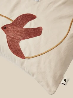 Swif Bird Embroidered Cushion - Rectangular