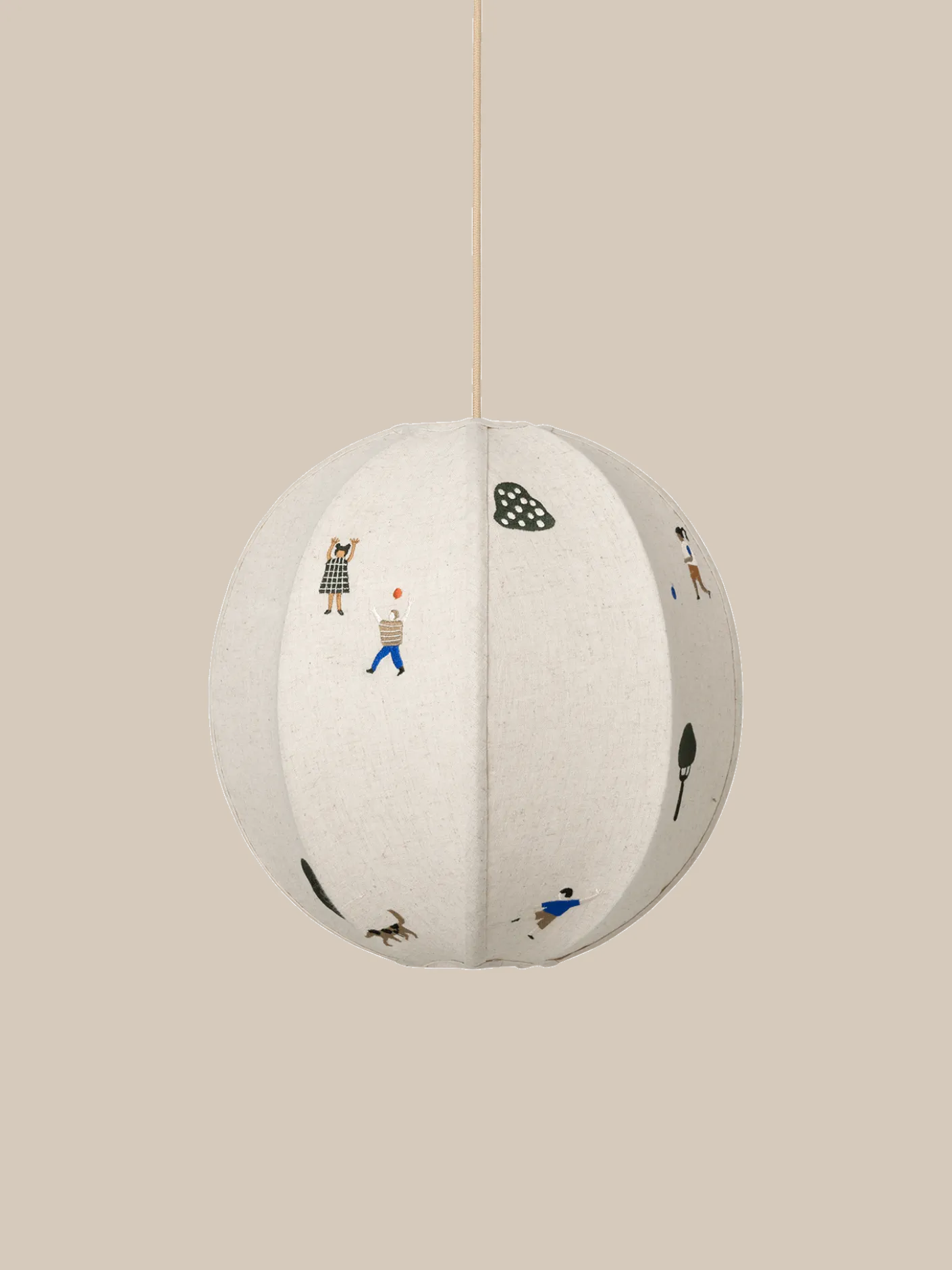 The Park Embroidered Textile Lampshade